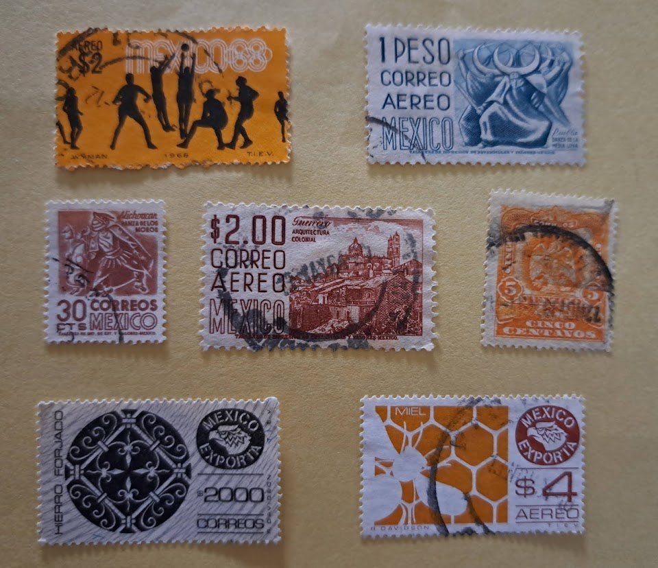 Mexico (7 zegels) gestempeld, Ophalen of Verzenden, Gestempeld, Midden-Amerika