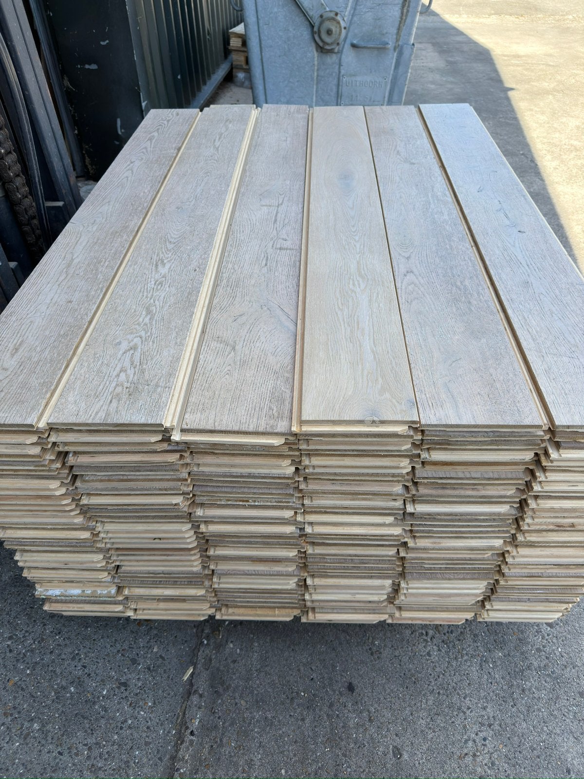 Eiken vloer 40 m2 multivloer 16 cm breed 2 cm dik top 8 mm, Ophalen, Gebruikt, 50 tot 150 cm, Vloerdelen of -planken
