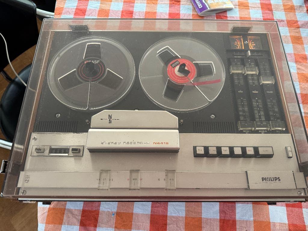 Philips Bandrecorder Tapedeck N 4416 met BASF band, Ophalen of Verzenden, Bandrecorder, Met banden