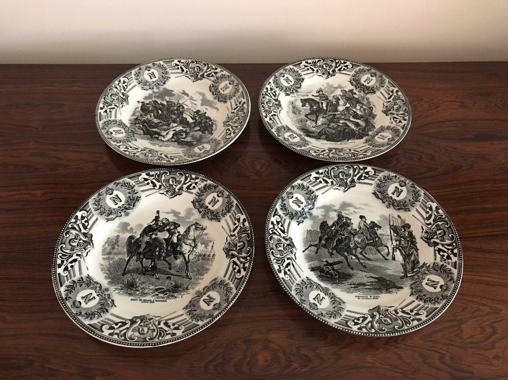 Boch Set van 4 borden decor Napoleon, Ophalen of Verzenden
