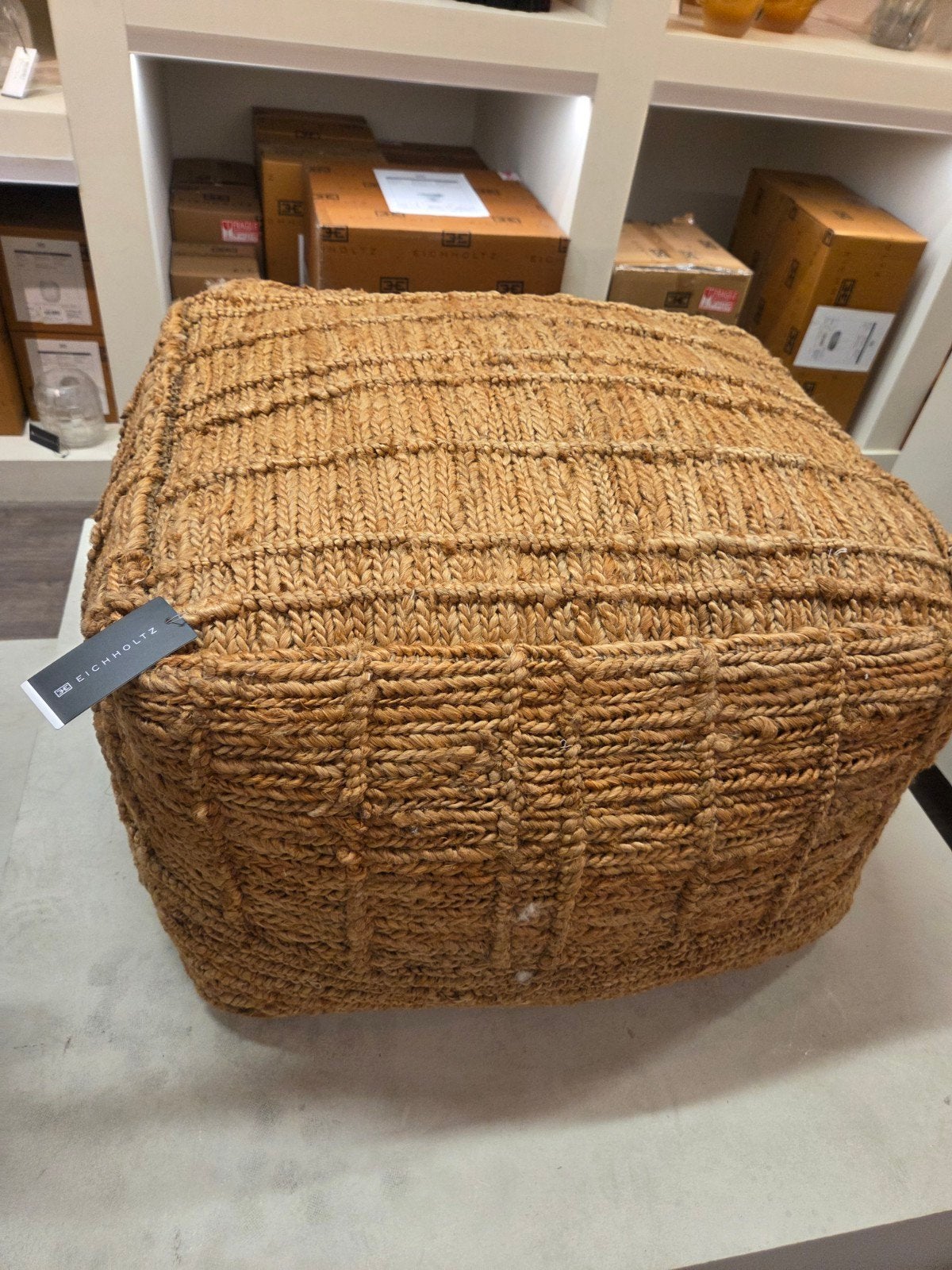 Eichholtz poef van natuurlijk materiaal, Ophalen of Verzenden