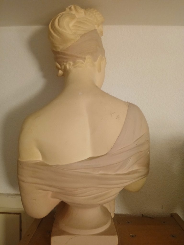 Frans buste breld, Antiek en Kunst, Kunst | Beelden en Houtsnijwerken, Art deco, Buste, Ophalen of Verzenden, Steen of Keramiek