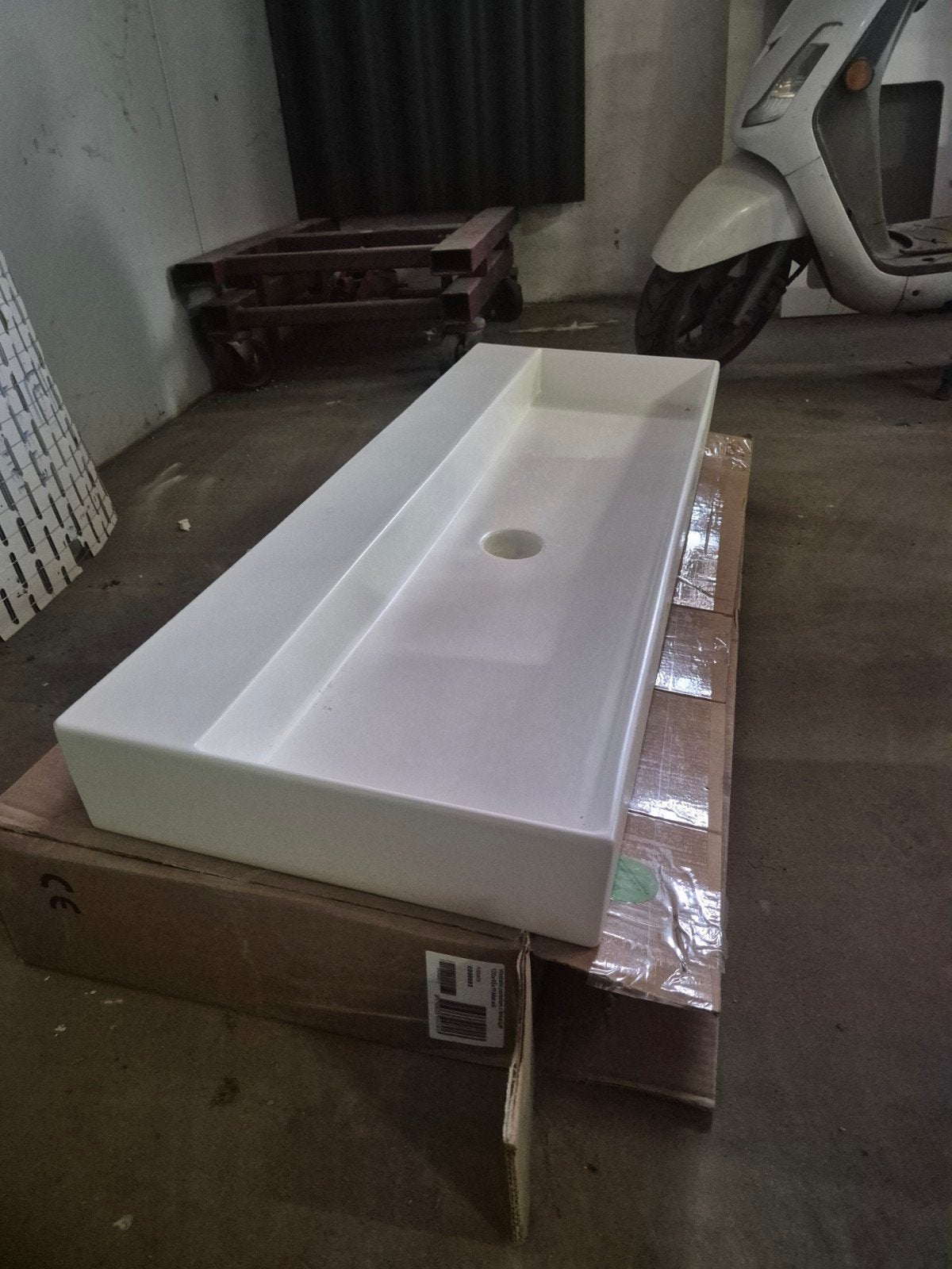 Wastafel 46x120 mat wit - lichte beschadiging, Ophalen of Verzenden, Gebruikt, Wastafel