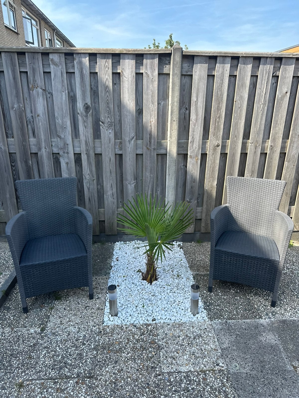 2 tuinstoelen / loungestoelen balkonset, Tuin en Terras, Ophalen, Gebruikt, Kunststof