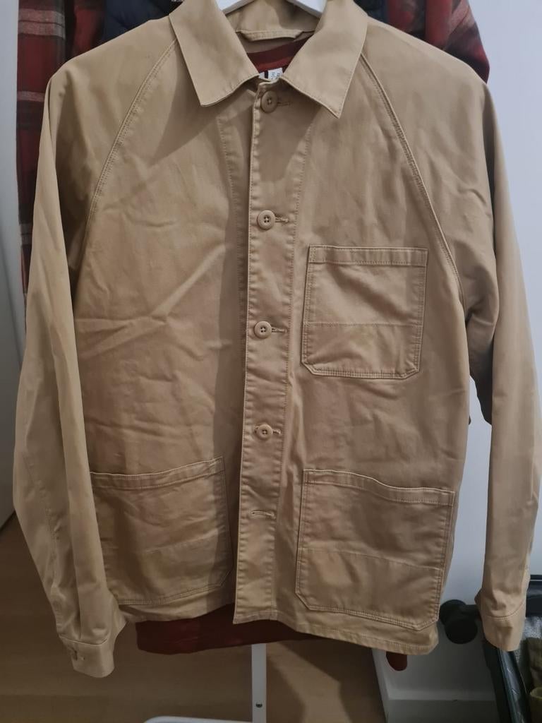 Stijlvol beige werkjack - Maat M (Uniqlo), Kleding | Heren, Ophalen of Verzenden, Zo goed als nieuw, Beige
