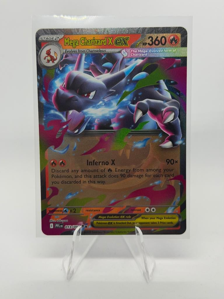 Mega Charizard X ex | Phantasmal Flames | PFL 013 | NM, Ophalen of Verzenden, Zo goed als nieuw, Losse kaart, Foil