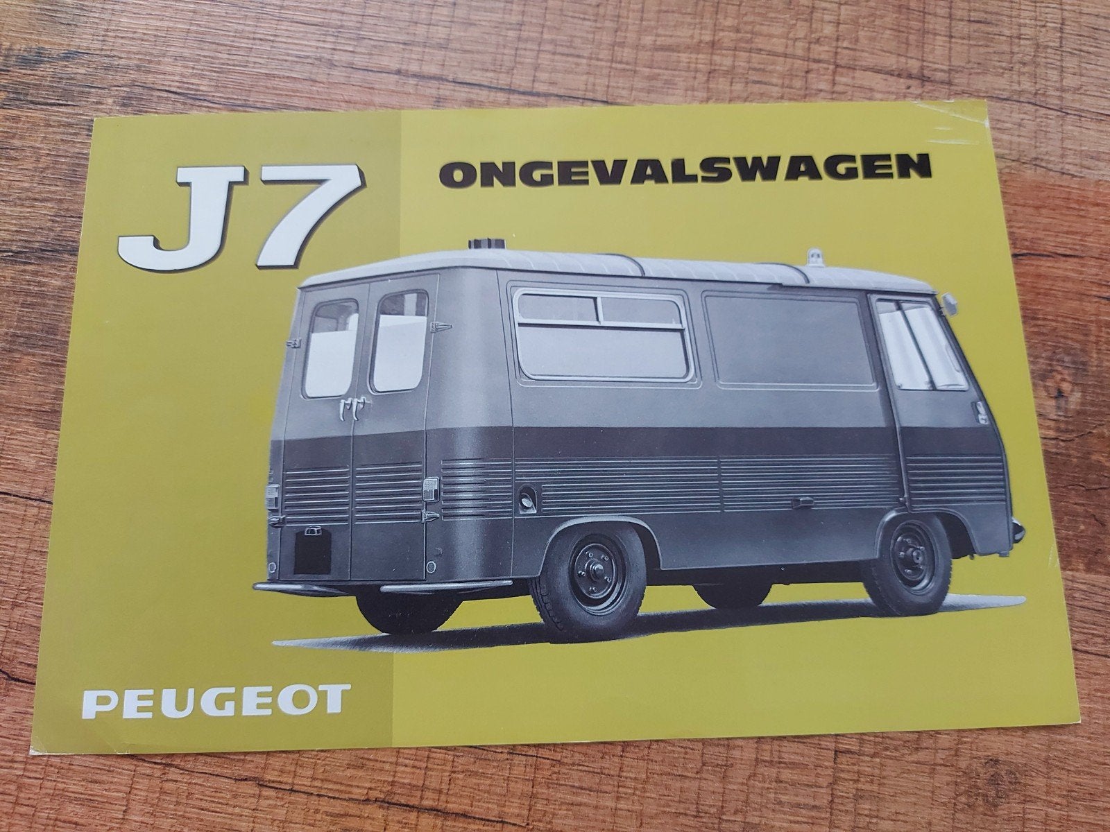 1967 Peugeot J7 ongevalswagen folder sheet, Ophalen of Verzenden, Zo goed als nieuw, Peugeot