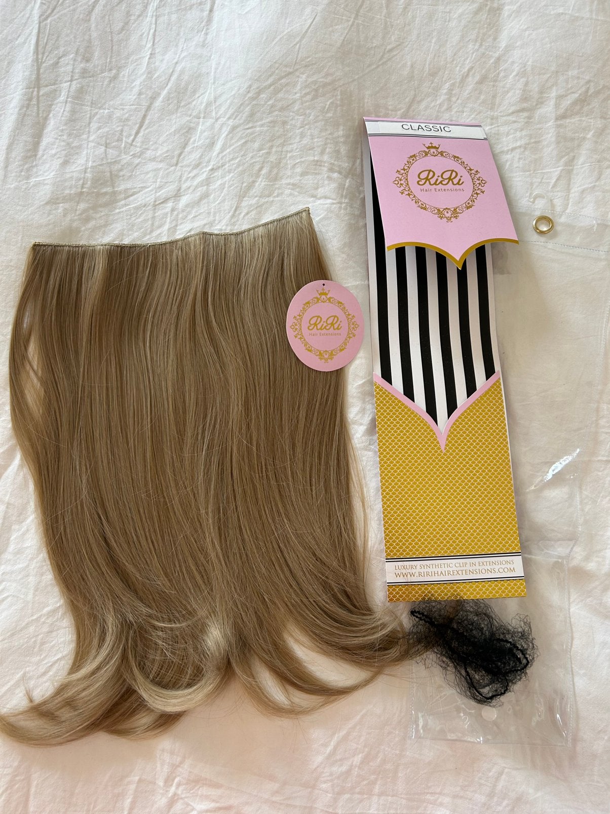 RiRi hairextensions clip-ins blond, Ophalen of Verzenden, Nieuw, Pruik of Haarverlenging