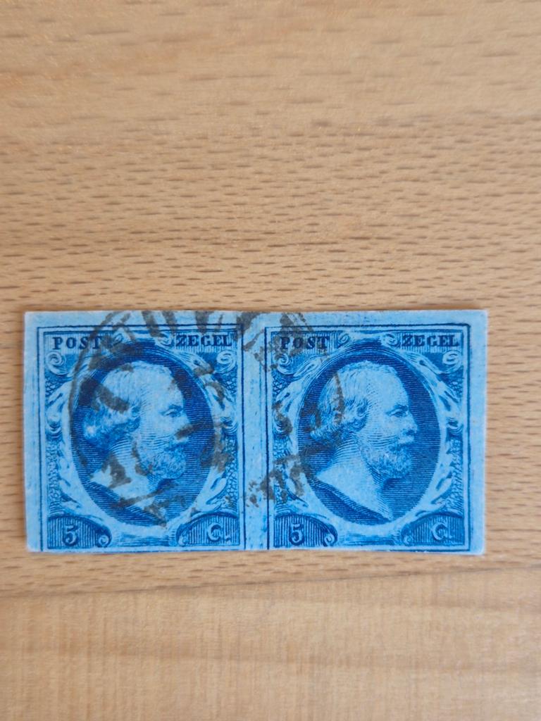 Nederland 1852 Koning Willem III (paar), Postzegels en Munten, Postzegels | Nederland, Ophalen of Verzenden, Na 1940, Gestempeld
