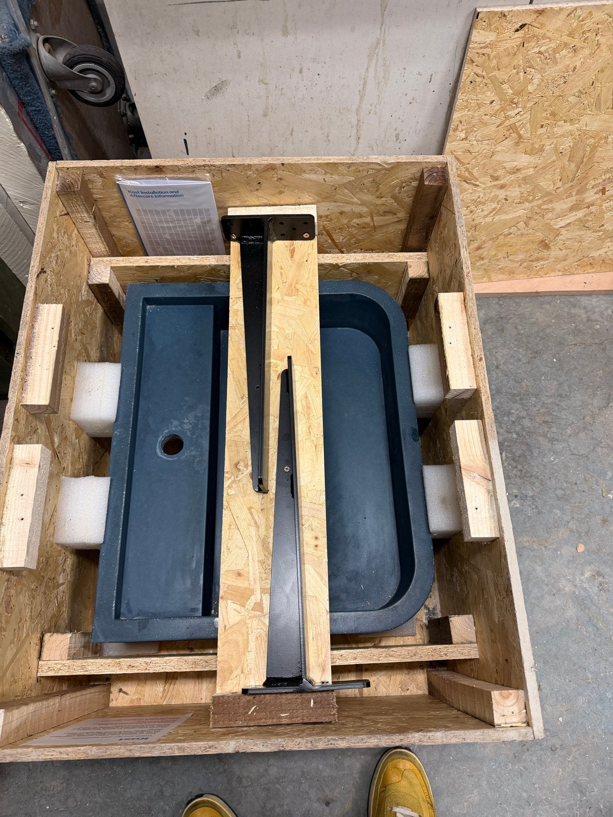 Kast Concrete Basins wastafel 60x50 Blauw, Ophalen, Nieuw, Steen, Wastafel