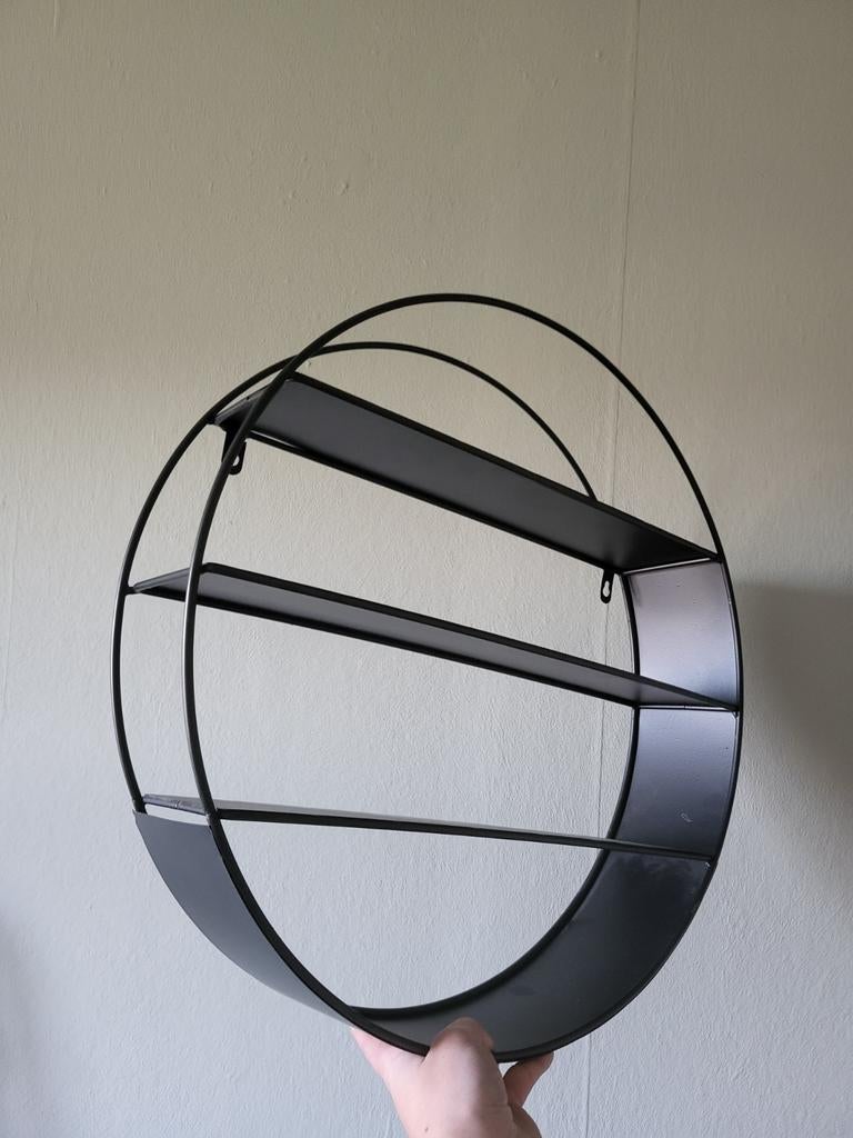 Zwart rond wandrek met 3 planken, Ophalen of Verzenden, Zo goed als nieuw
