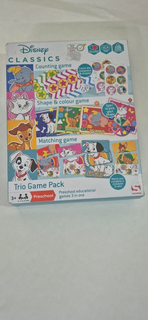 Disney Classics Trio Game Pack - 3 in 1 Spellen, Drie of vier spelers, Ophalen, Nieuw, Sambro