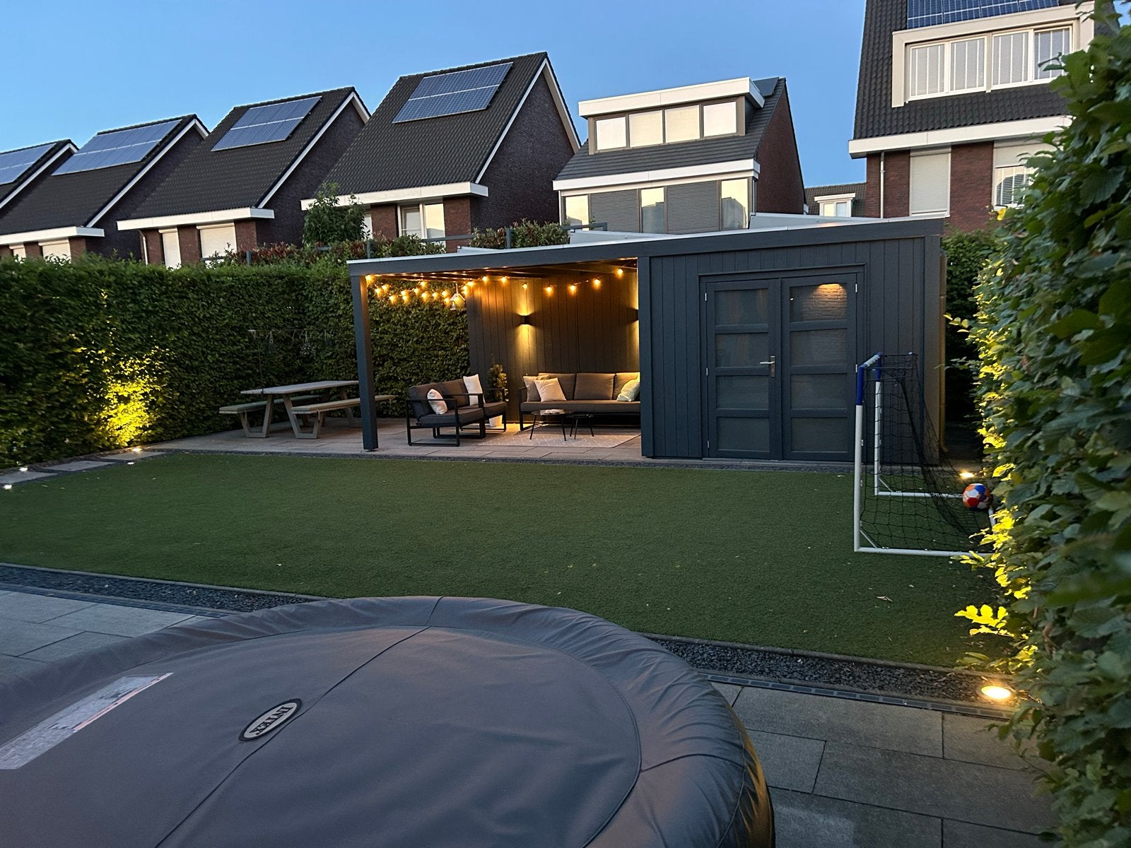 45m2 Nobel Grass Wild 45 kunstgras incl.drainageplaten grijs, Ophalen of Verzenden, Gebruikt, 20 m² of meer, Kunstgras