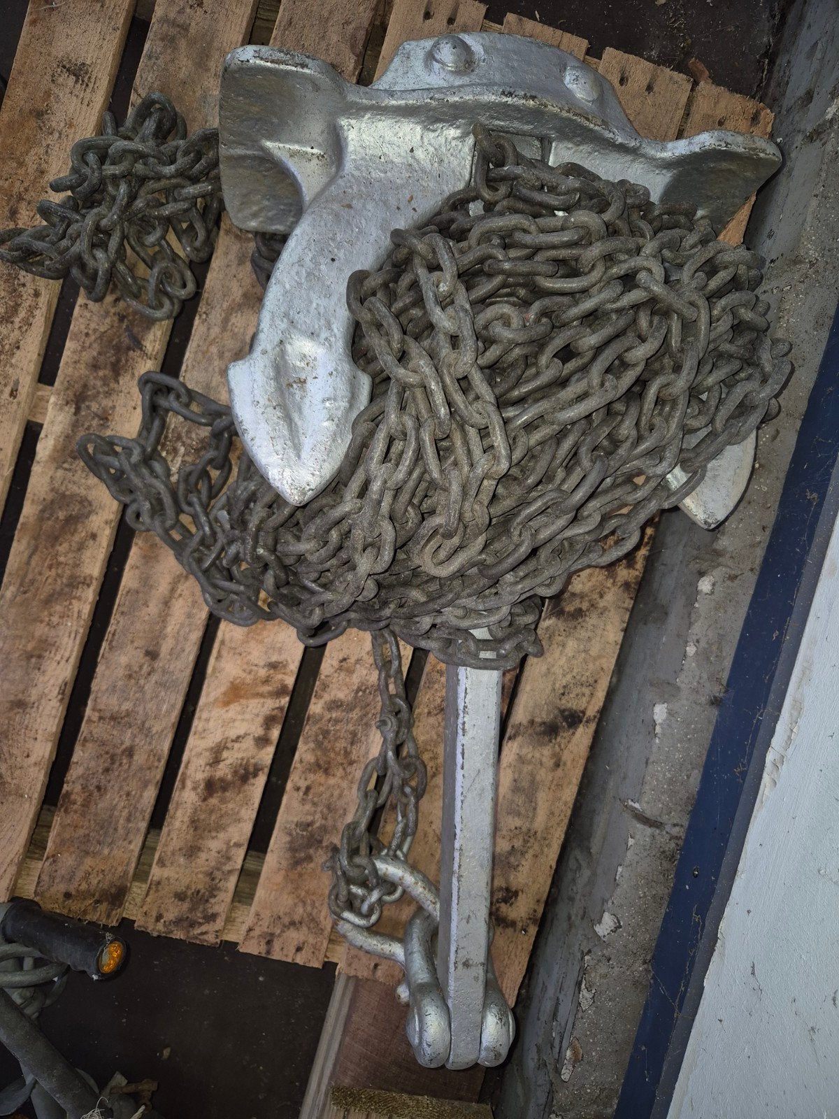 Klassiek anker ca. 50kg met ketting, Ophalen of Verzenden, Gebruikt