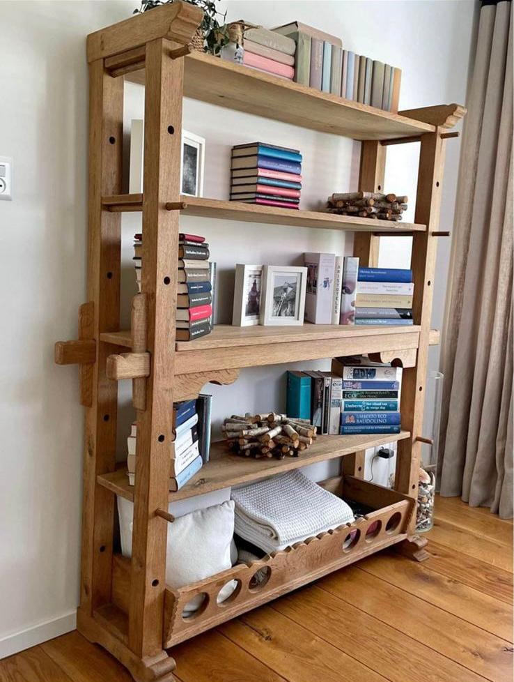 Robuuste houten kaaskast/ boekenkast met verstelbare planken, Huis en Inrichting, Ophalen, Met plank(en), Gebruikt, 100 tot 150 cm
