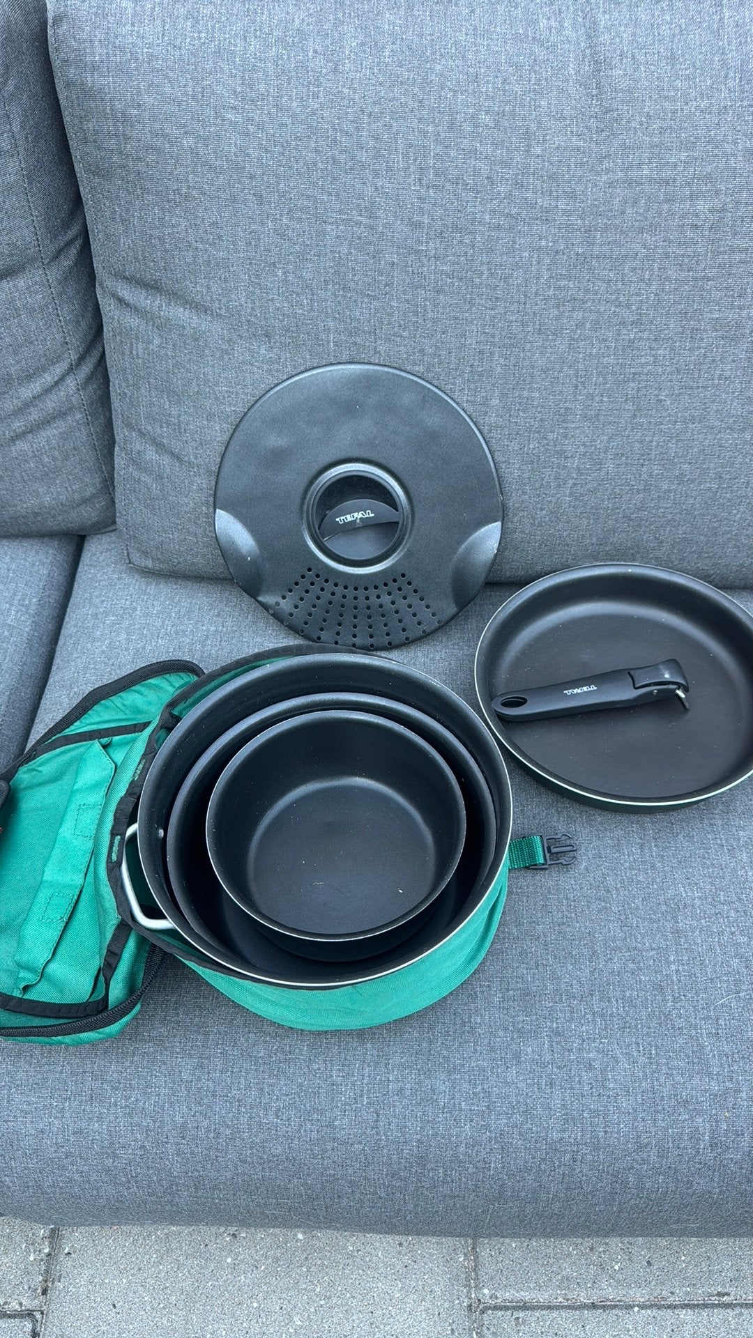 Tefal Camping pannenset, Ophalen, Zo goed als nieuw, Gas