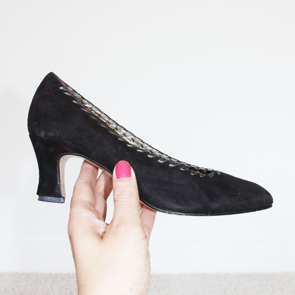 Prachtige Suede Peter Kaiser Pumps s4 (Maat 3½/36½) € 45,-, Peter Kaiser, Pumps, Zwart, Ophalen of Verzenden