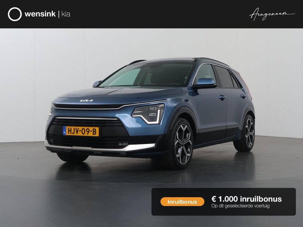 Kia Niro 1.6 GDi Hybrid ExecutiveLine | Panoramadak | Harman, Auto's, Kia, 1374 kg, 137 pk, Gebruikt, Blauw