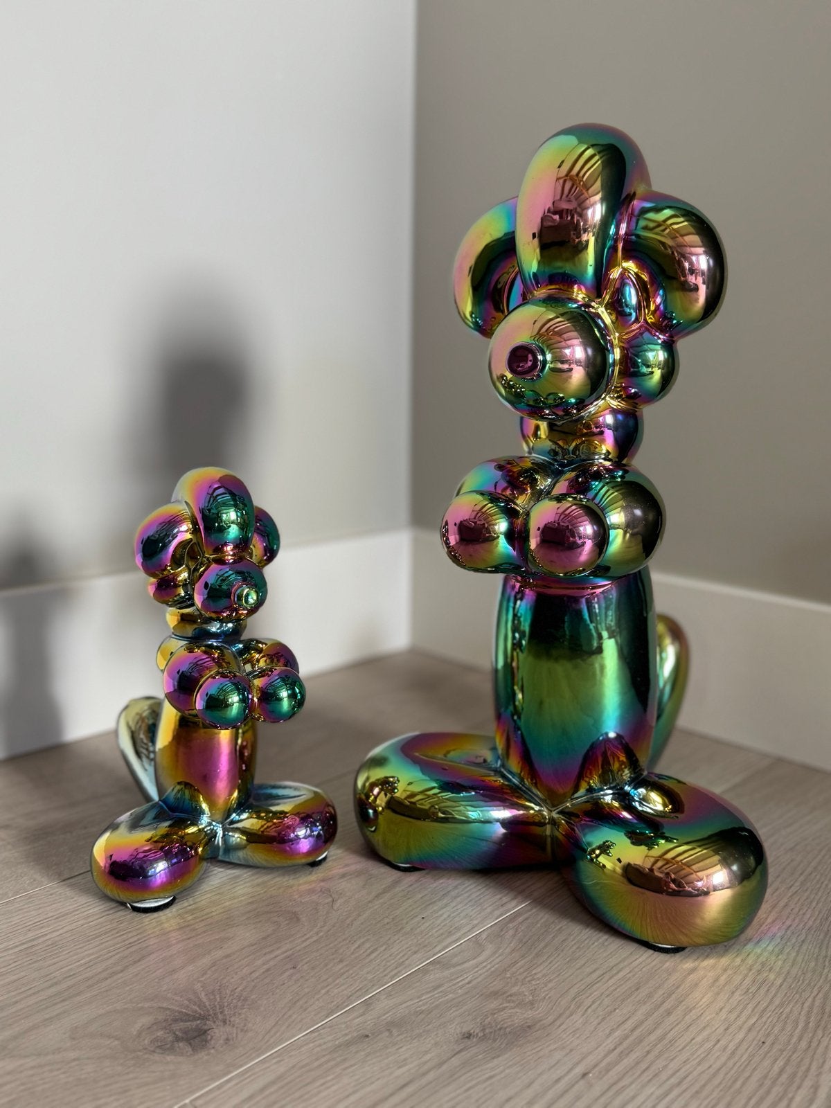 Set van 2 Regenboog Ballonhonden - Modern Design Object, Antiek en Kunst, Ophalen, Meerkleurig, Object, Set