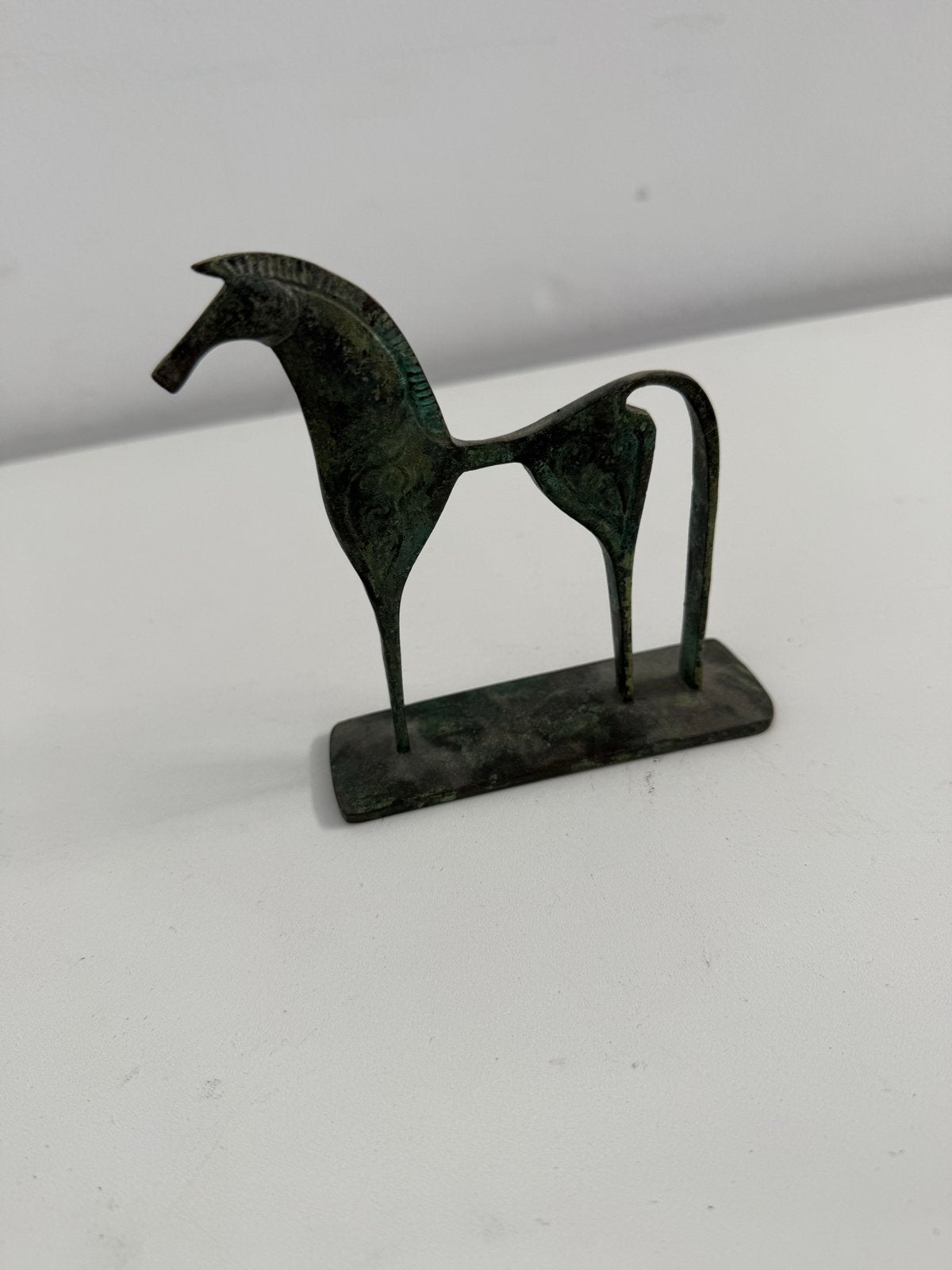 Bronzen paard sculptuur, vintage stijl, Ophalen, Minder dan 20 cm, Beeld, Klassiek