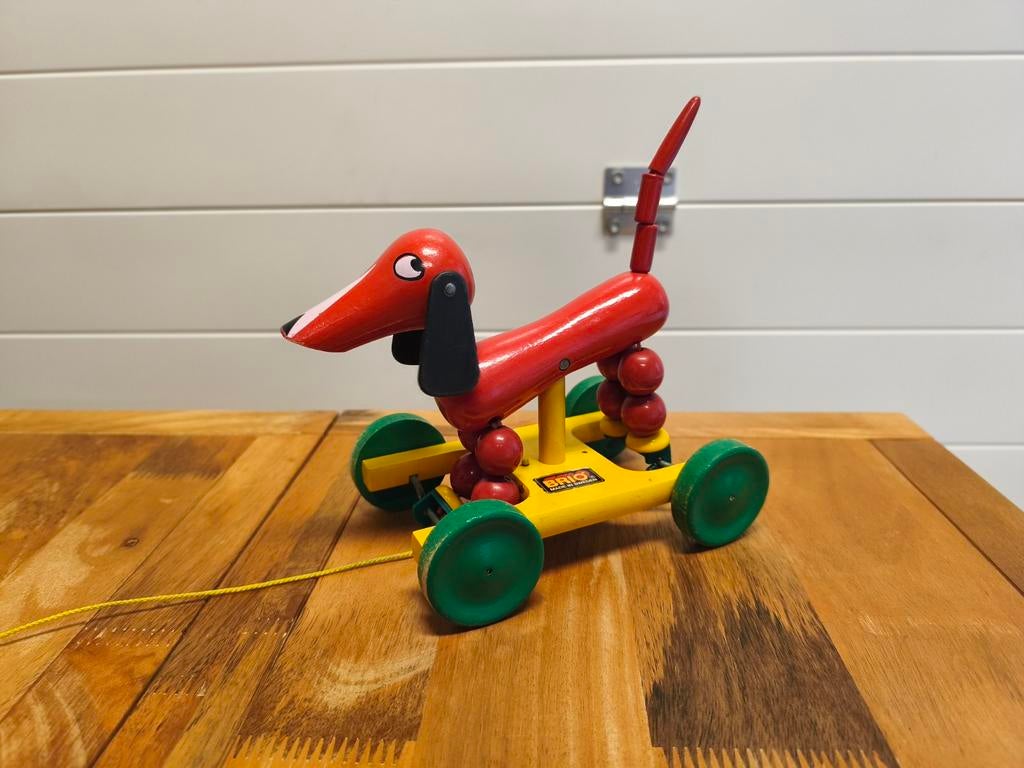 Brio Sweden houten speelgoed hond jaren 50 vintage, Ophalen of Verzenden