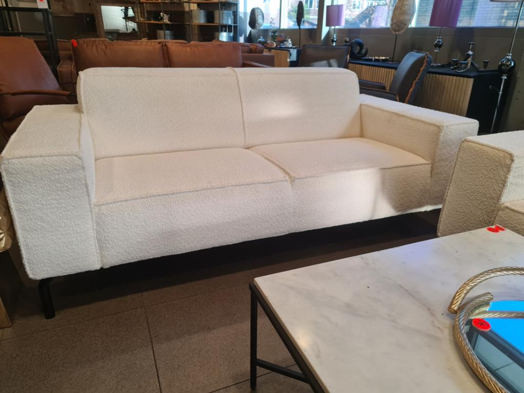 Nieuwe 2zits bank sofa Buffalo wit soft boucle 197x94x78cm, Ophalen, Nieuw, Textiel, .