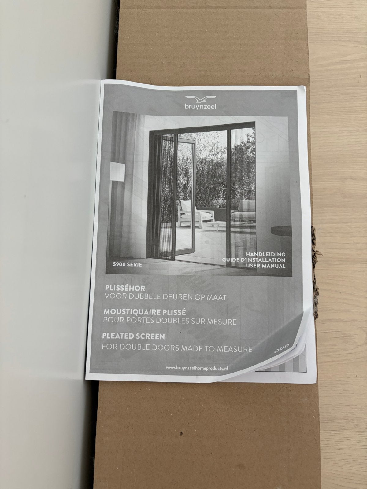 Nieuwe plissé hordeur voor dubbele openslaande deuren, Ophalen, Kunststof, Hordeur, Nieuw
