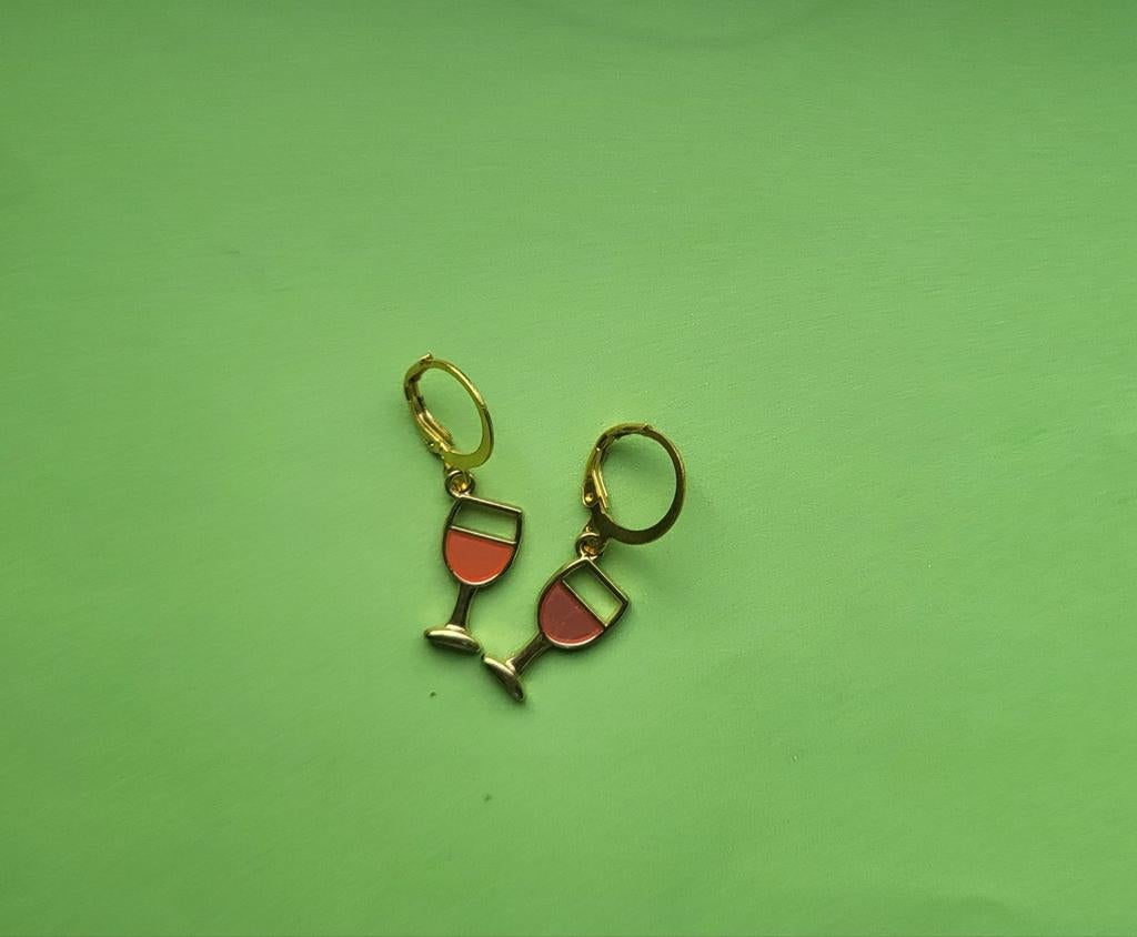 Leuke Wijn Oorbellen - Perfect voor Wijnliefhebbers!, Overige materialen, Hangers, Nieuw, Ophalen of Verzenden