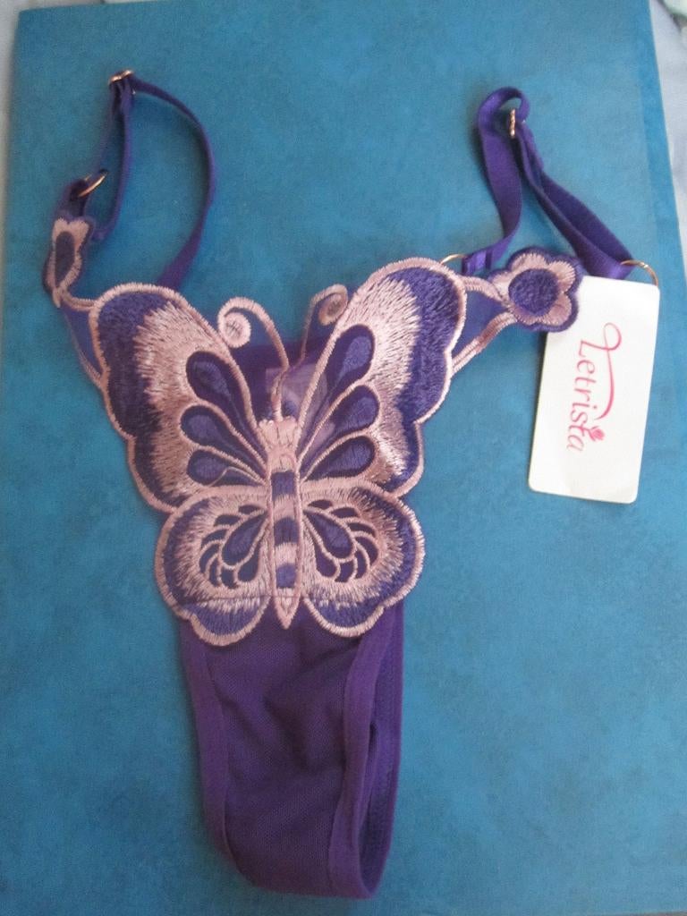 Sexy string met vlinder paars (NIEUW), Onbekend, Ophalen of Verzenden, Paars, String
