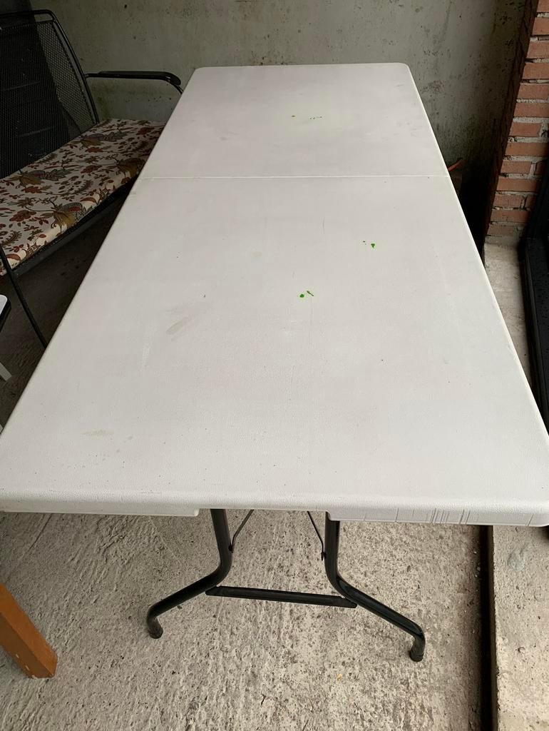 Inklapbare tafel ideaal voor bv rommelmarkt, Tuin en Terras, Ophalen, Gebruikt, Rechthoekig, Kunststof