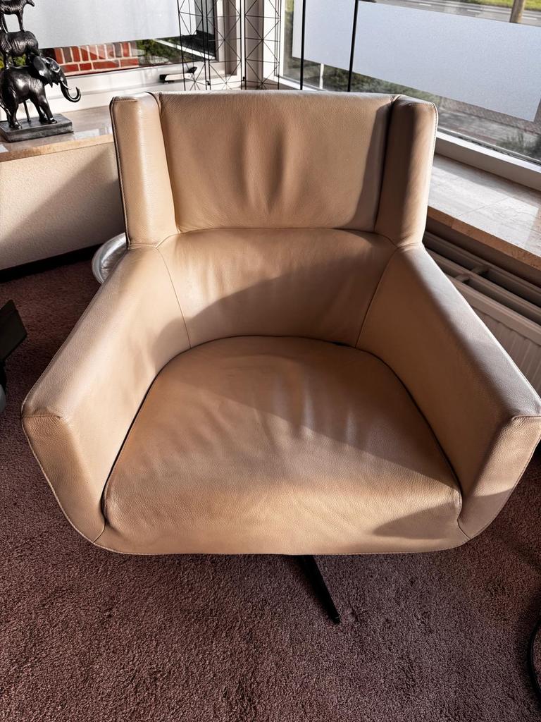Draaibare fauteuil Brees New World, Huis en Inrichting, Ophalen, Minder dan 75 cm, Leer, Zo goed als nieuw