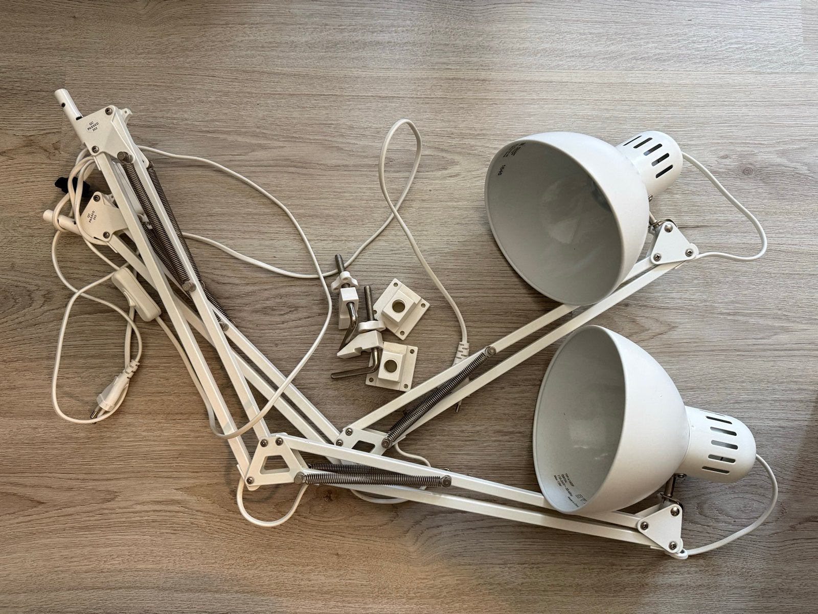 IKEA Tertial Bureaulampen - Set van 2, Huis en Inrichting, Bureaulamp, Gebruikt, Met schakelaar, Wit
