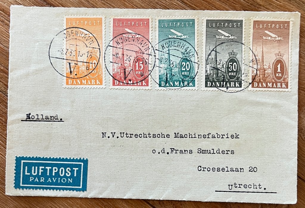 Luchtpost-postzegels Denemarken, Ophalen of Verzenden, Denemarken, Gestempeld