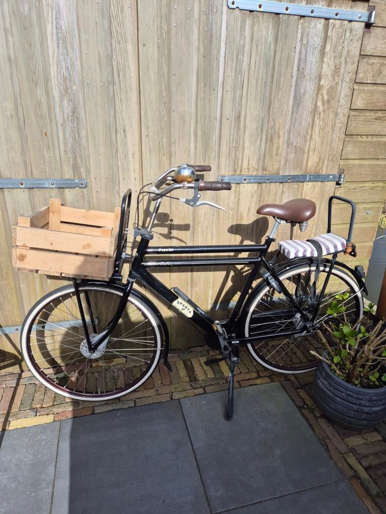 Sparta Pick Up De Luxe herenfiets met kratje, Ophalen, Gebruikt, Sparta, Versnellingen