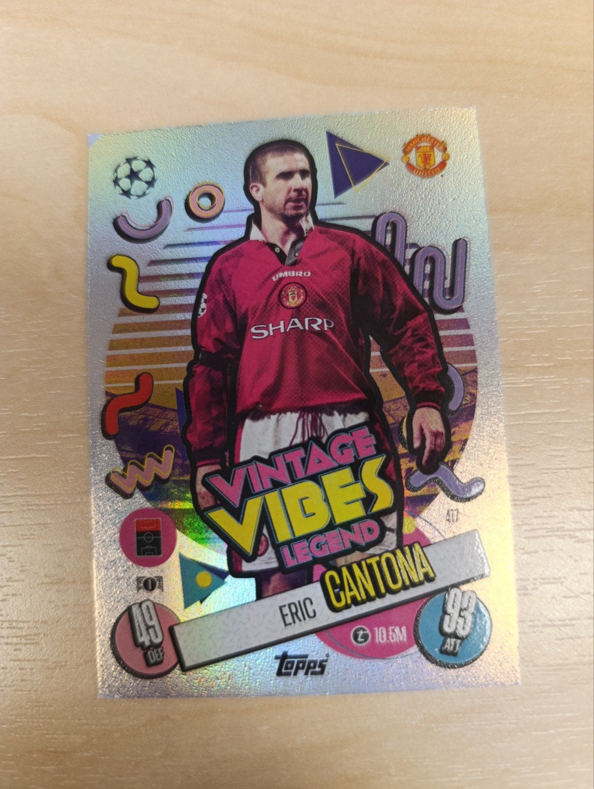 Topps Match Attax 24/25 Eric Cantona Vintage Vibes Legend, Ophalen of Verzenden, Nieuw, Buitenlandse clubs, Poster, Plaatje of Sticker