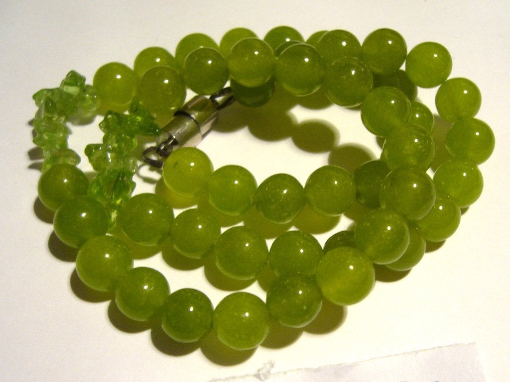 peridot olivijn ketting 43cm mineraal edelsteen olivine, Sieraden, Tassen en Uiterlijk, Kettingen, Ophalen of Verzenden, Zo goed als nieuw