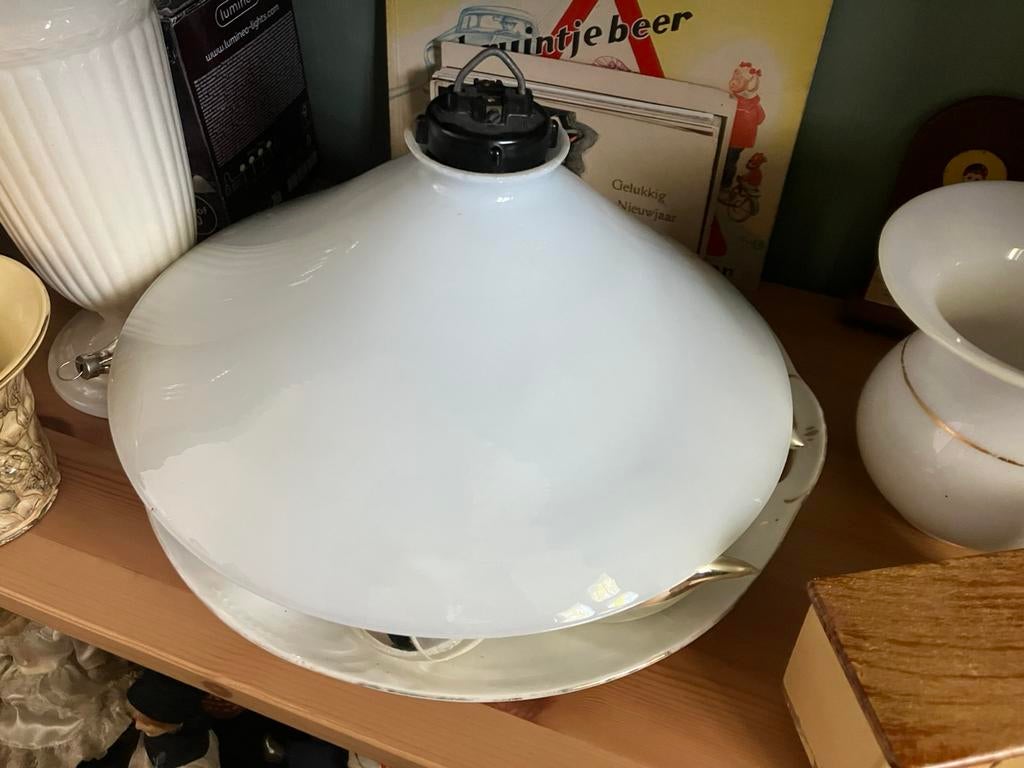 Glazen hanglamp, Ophalen of Verzenden, Zo goed als nieuw