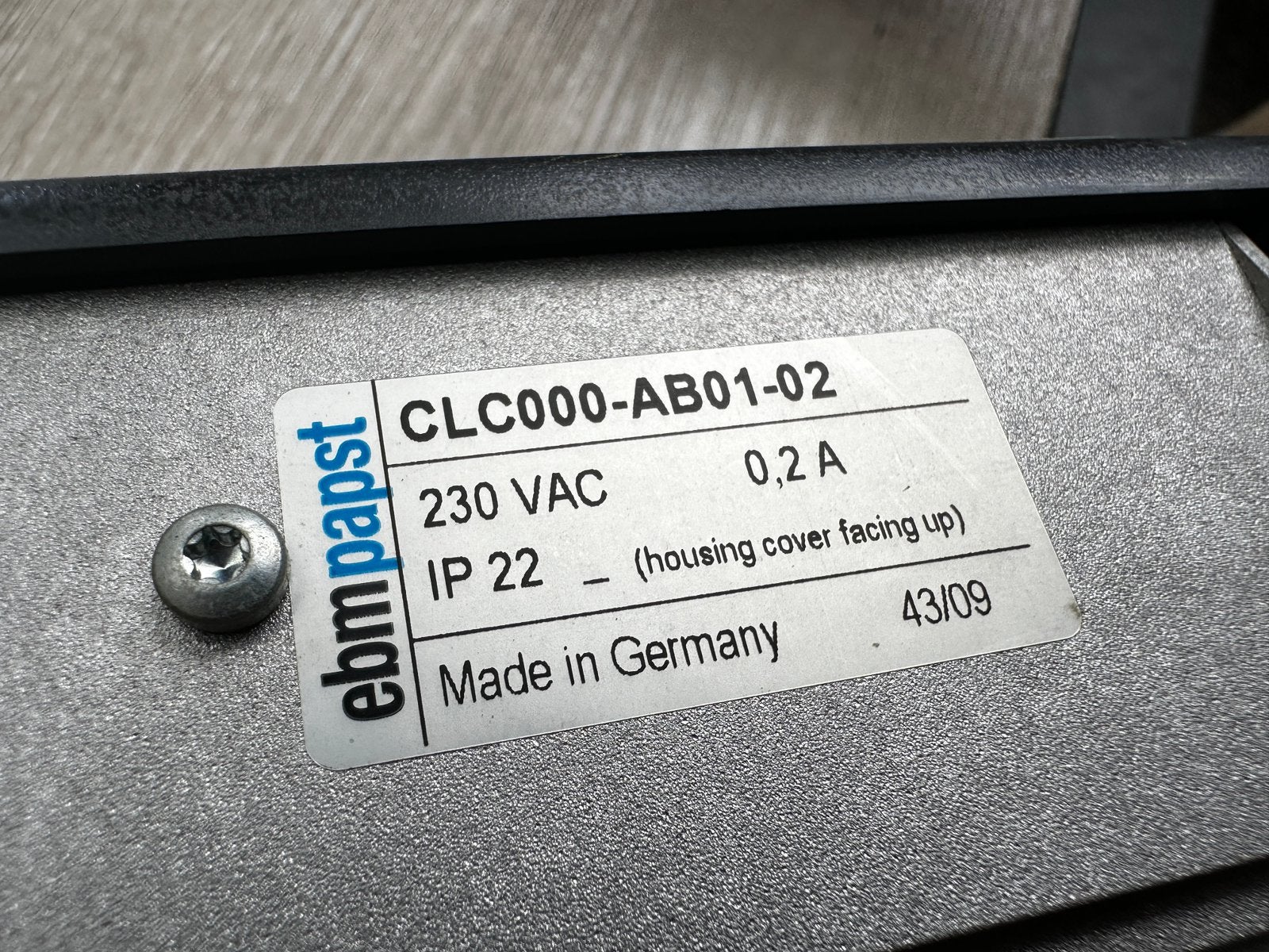 EBM Papst besturingsprint (modelnummer CLC000-AB01-02), Ophalen, Gebruikt