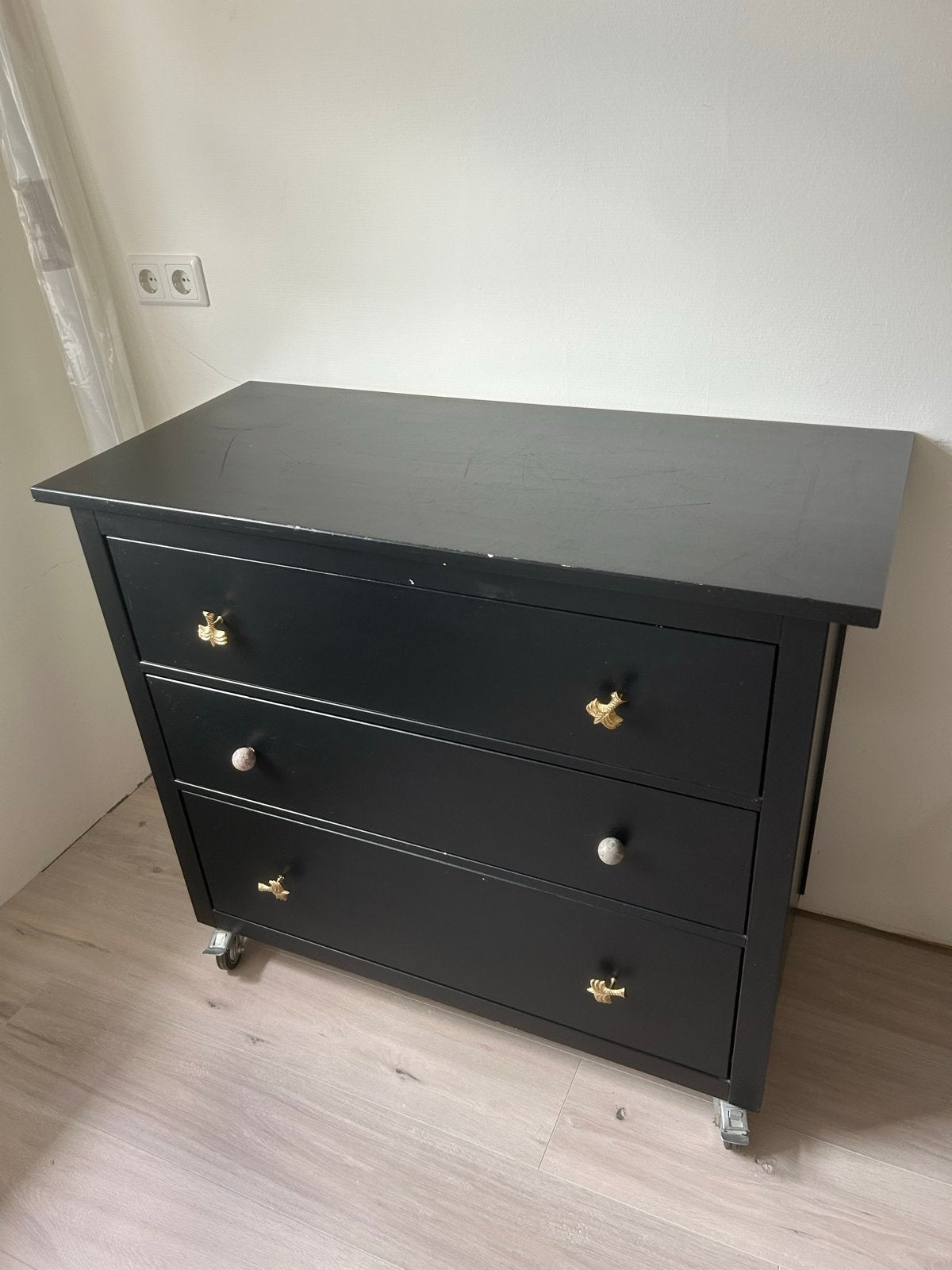 IKEA Hemnes kast met 3 lades en Doing Goods handgrepen, Ophalen, Gebruikt, Kast, 75 tot 100 cm