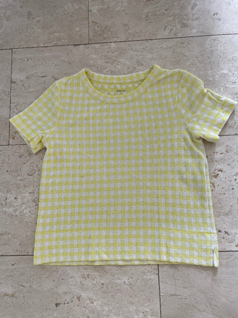 Marccain: z.g.a.n. leuke geel-witte top. Maat M, Maat 38/40 (M), Verzenden, Geel, Zo goed als nieuw