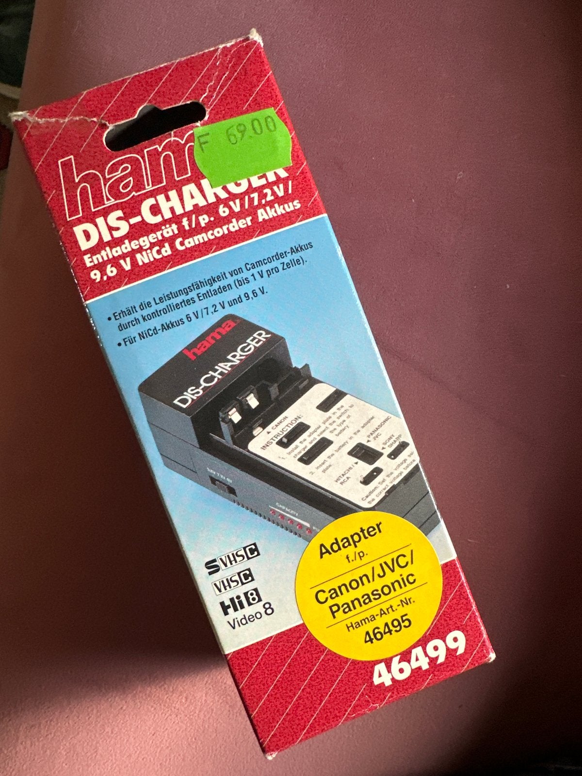 Hama DIS-CHARGER Camcorder Accu Ontlader 6V/7.2V/9.6V, Ophalen of Verzenden, Zo goed als nieuw