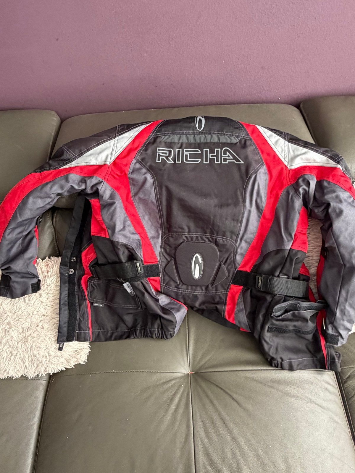 Richa motorjas textiel maat XS - Zwart/Rood, Motoren, Ophalen of Verzenden, Tweedehands, Dames, Jas | textiel