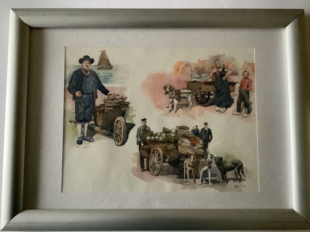 Aquarel van A.Cool, Ophalen of Verzenden, Tekening, Aquarel, Gesigneerd