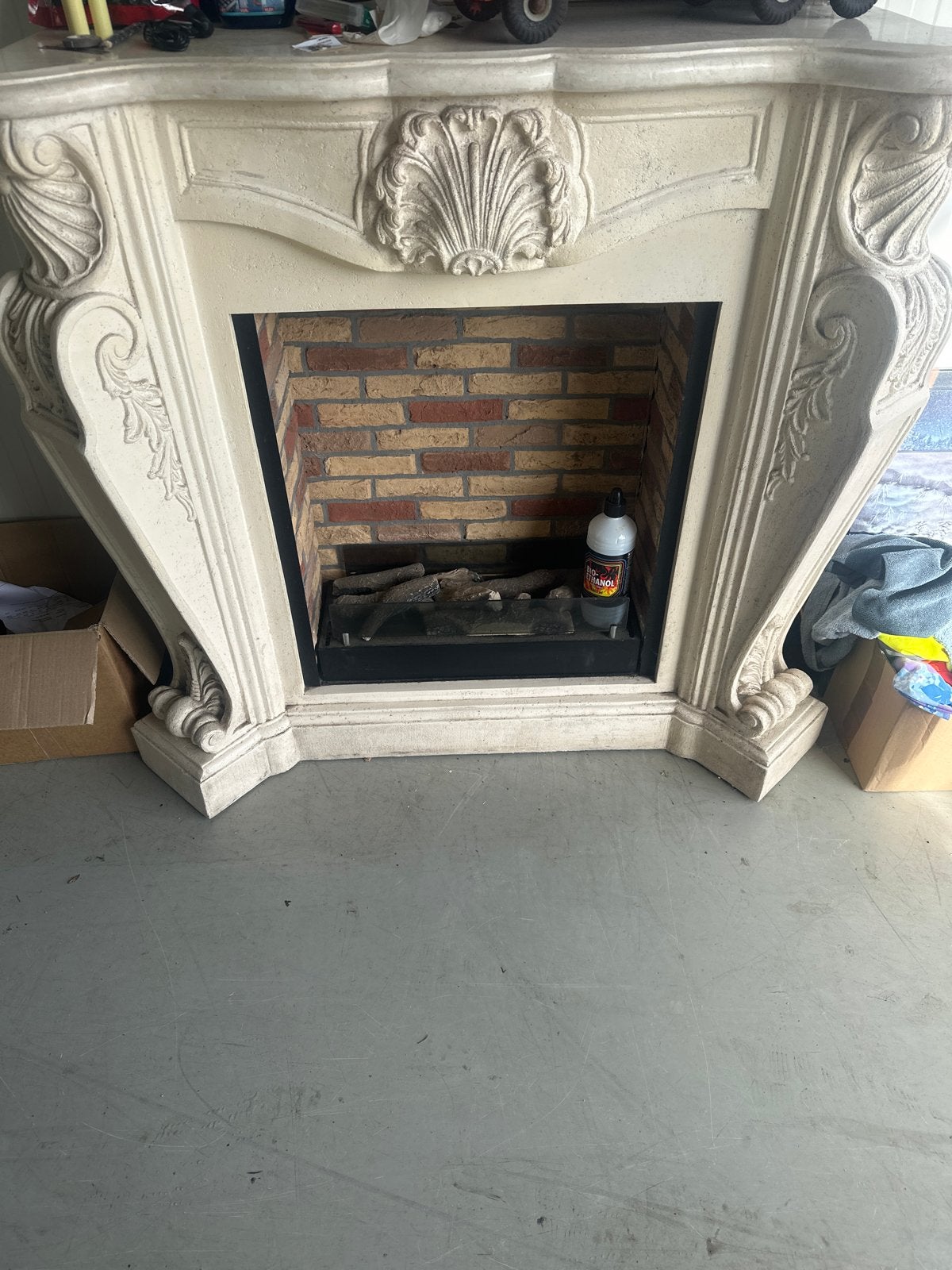 Decoratieve Bio-Ethanol Haard met Klassieke Omkasting, Ophalen, Gebruikt, Vrijstaande haard, Gelhaard