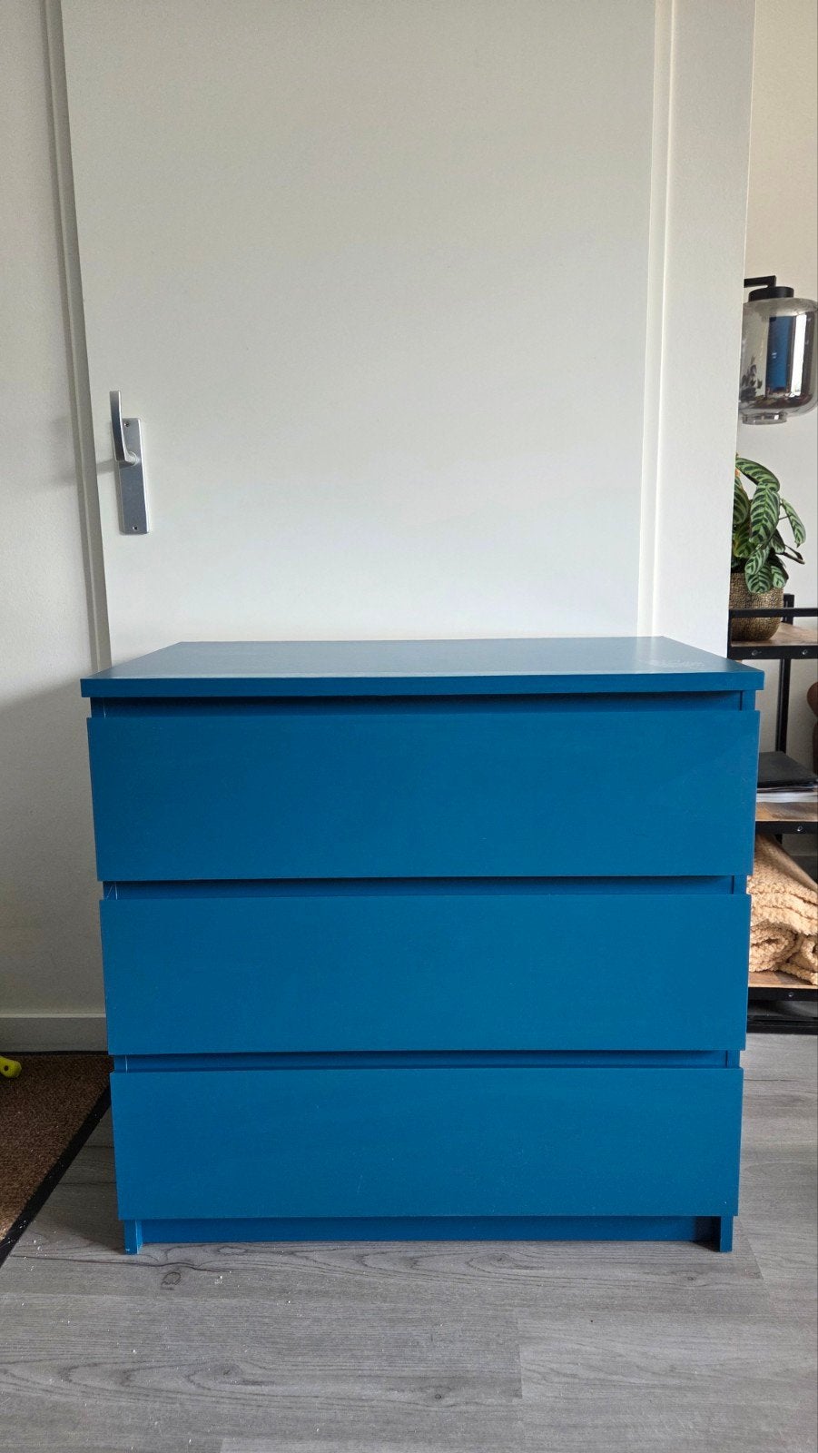 ikea Malm ladekast 3 lades blauw, Ophalen, 50 tot 100 cm, Zo goed als nieuw, 3 of 4 laden