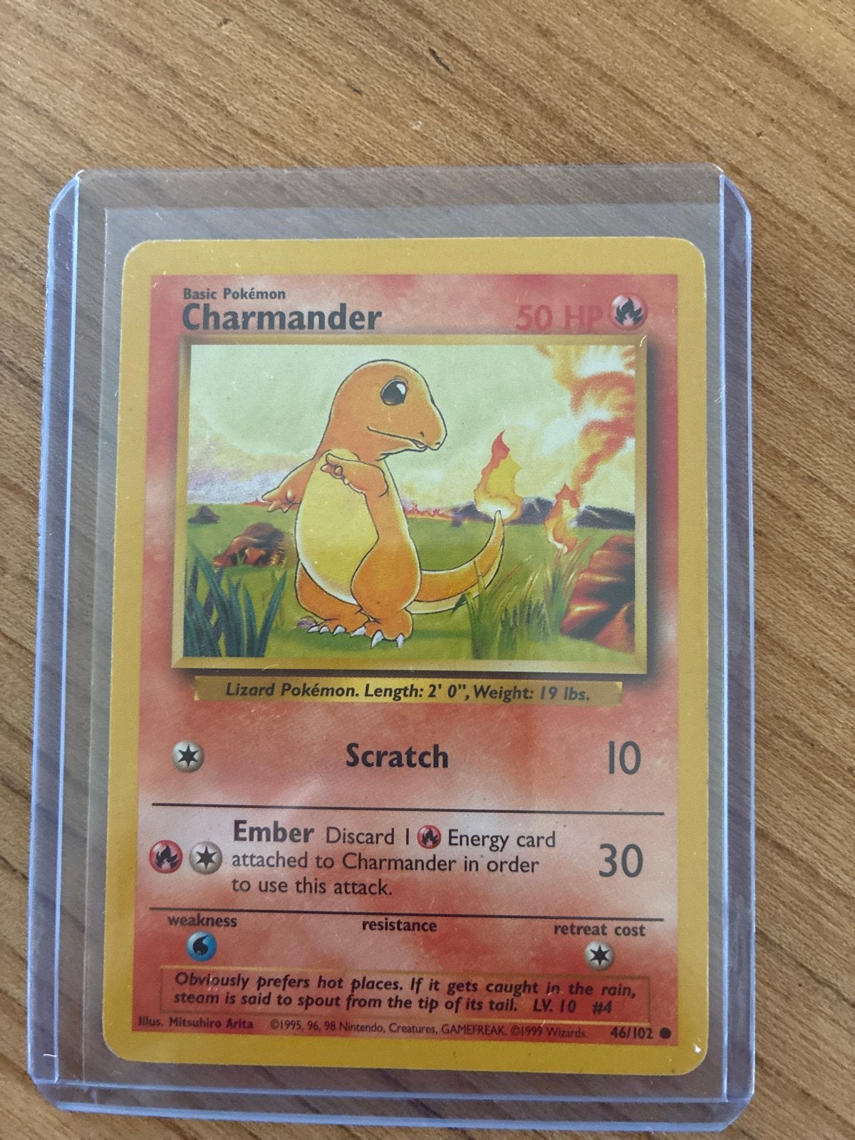 Pokémon Charmander 46/102 Base Set Kaart, Hobby en Vrije tijd, Verzamelkaartspellen | Pokémon, Ophalen of Verzenden, Gebruikt