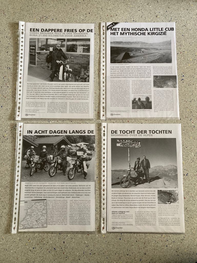 Map met documentatie Toertochten op de brommer / Bromfietsen, Verzenden