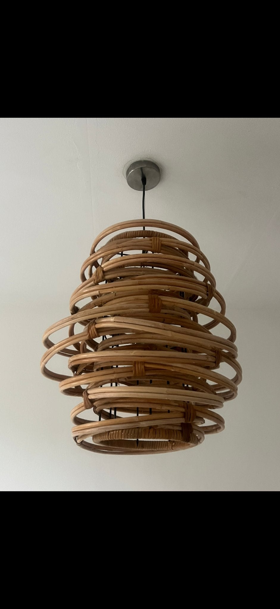Dutchbone kubu hanglamp, Huis en Inrichting, Lampen | Hanglampen, Ophalen, Zo goed als nieuw, Hout, 50 tot 75 cm