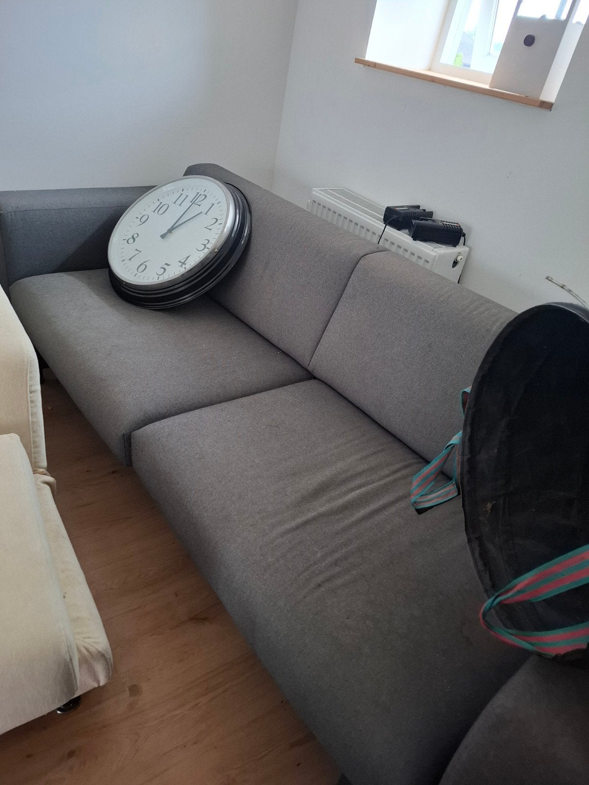 Gratis bank en loveseat - witte bank met wasbare bekleding, Ophalen, Gebruikt, Driepersoons, 75 tot 100 cm