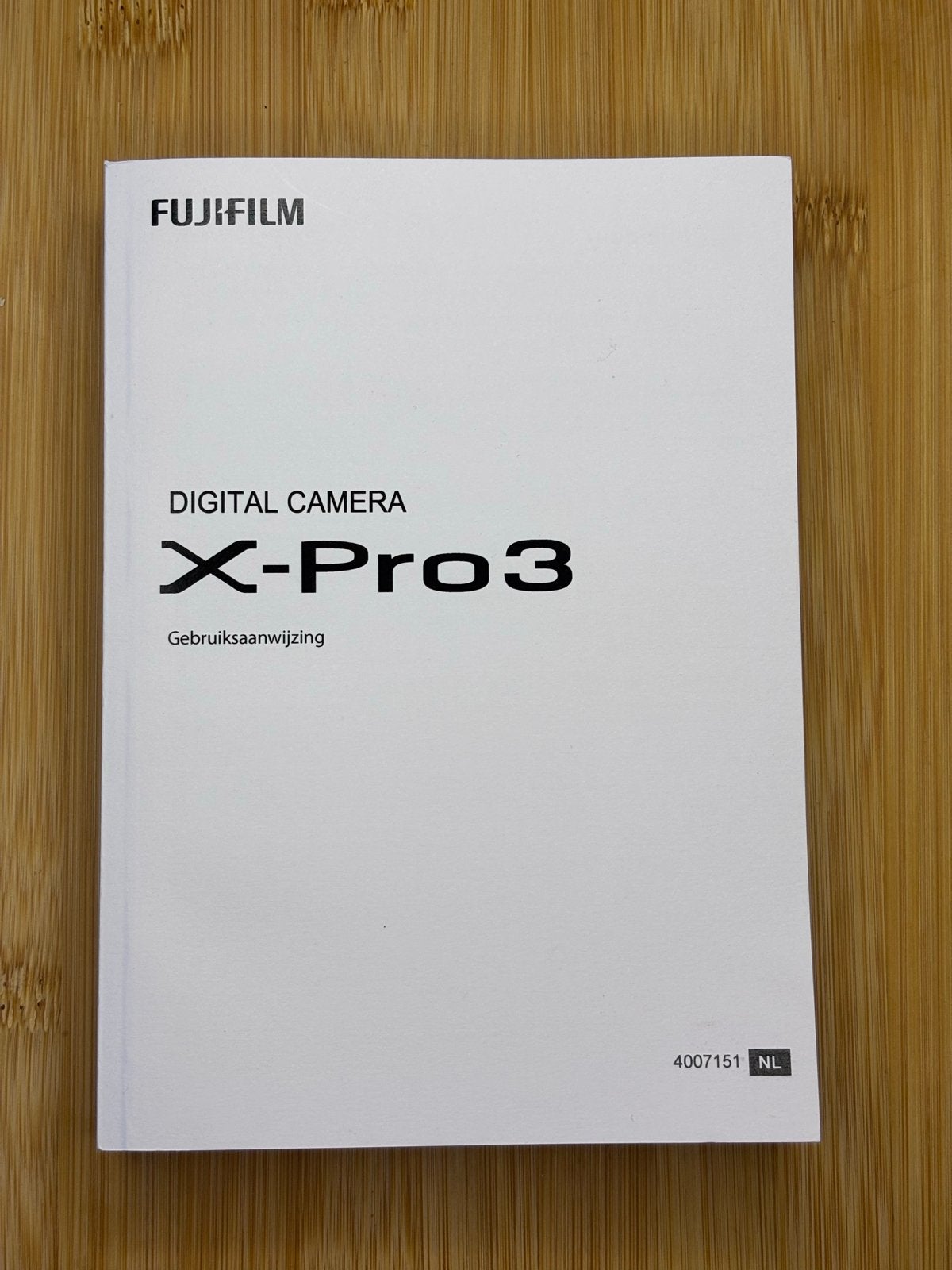 Fujifilm X-Pro3  Gebruiksaanwijzing nederlandstalig, Audio, Tv en Foto, Ophalen of Verzenden, Zo goed als nieuw, Geen optische zoom
